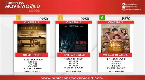 Robinsons Ilocos Cinema Movie Schedule .